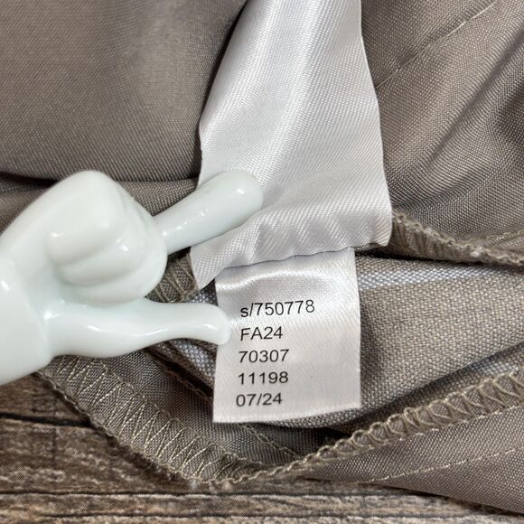 Loft Versa Pants Women's 6 Taupe White Pinstripe Seasonless Stretch Pleated - Picture 13 of 13